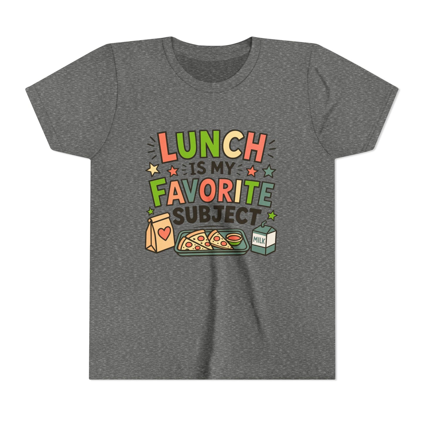 Youth Tee — "Lunch Is My Favorite Subject" Cute School Lunch Graphic