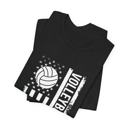 Volleyball Dad T-Shirt — Distressed Flag Volleyball Dad Tee
