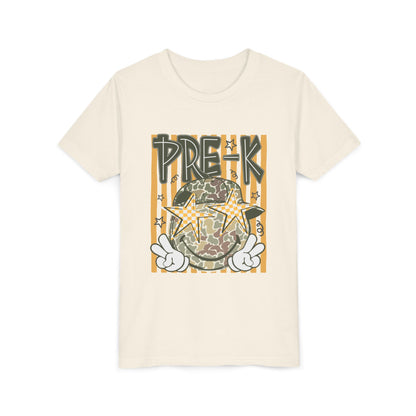 Pre-K Kids Tee — Camo Smiley Star Preschool Shirt for Boys & Girls