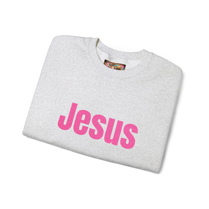 Jesus Pink Glitter Crewneck Sweatshirt