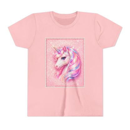 Youth Unicorn Tee — Pastel Rainbow Magical Horse Shirt