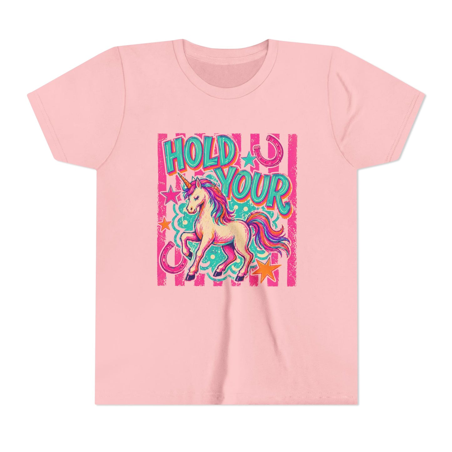 Youth Unicorn Tee "Hold Your" – Colorful Magical Kids T-Shirt