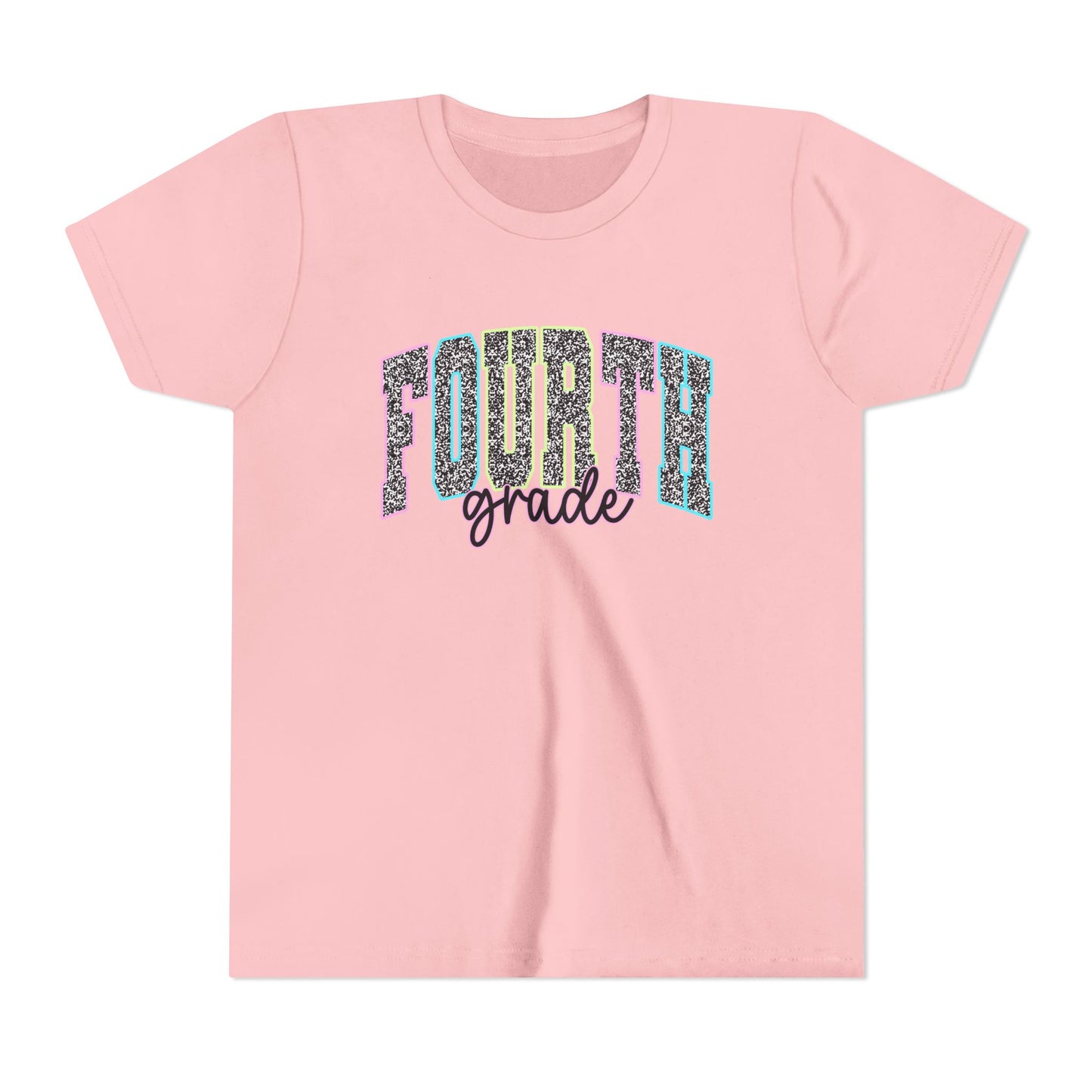 Fourth Grade Youth Tee — Colorful Glitter School Shirt for Kids