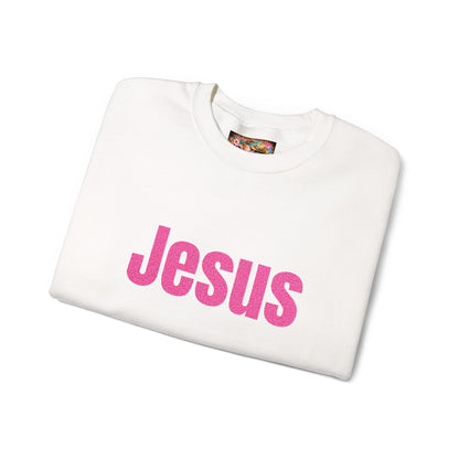 Jesus Pink Glitter Crewneck Sweatshirt