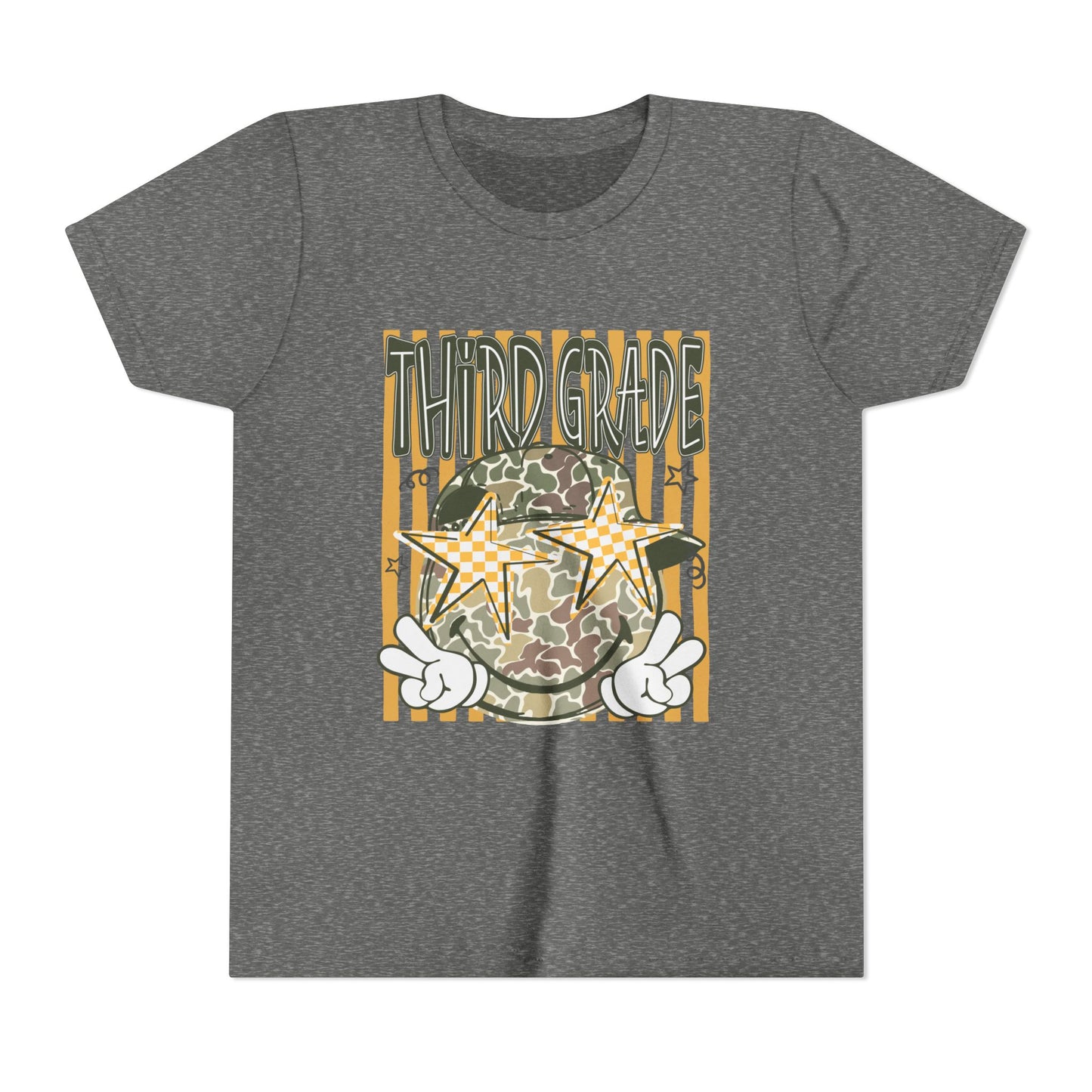 Third Grade Camo Star Youth T-Shirt – Fun Back-to-School Tee for Kids