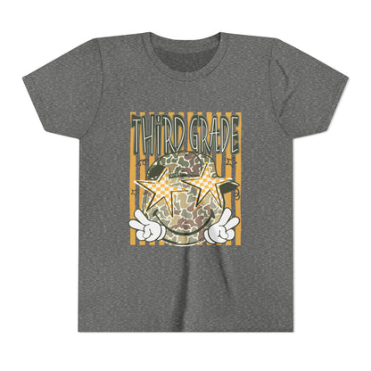 Third Grade Camo Star Youth T-Shirt – Fun Back-to-School Tee for Kids