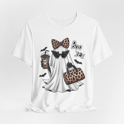 Boo Jee Leopard Ghost Tee - Cute Halloween Graphic T-Shirt