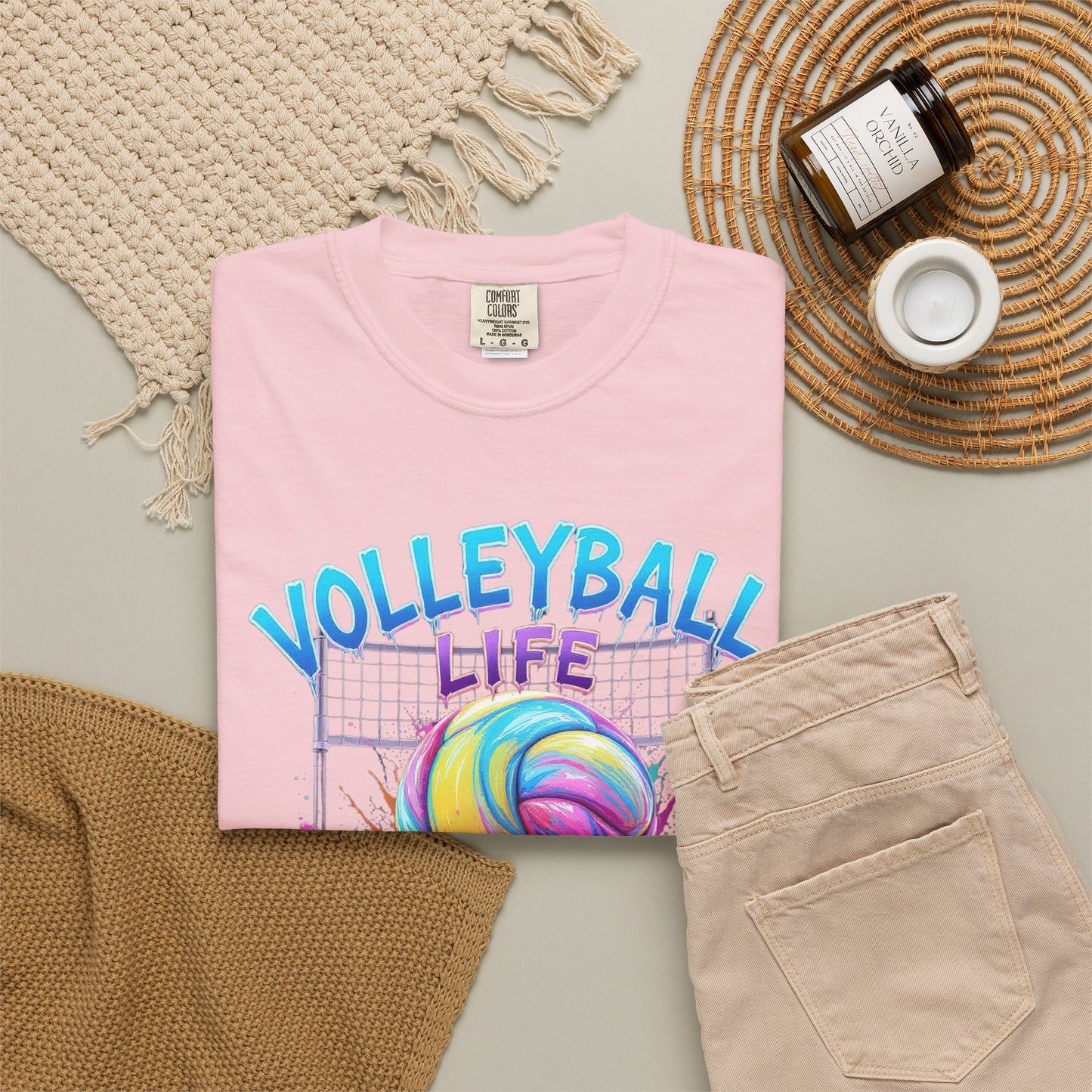 Volleyball Life T-Shirt — Colorful Paint Splash Volleyball Tee