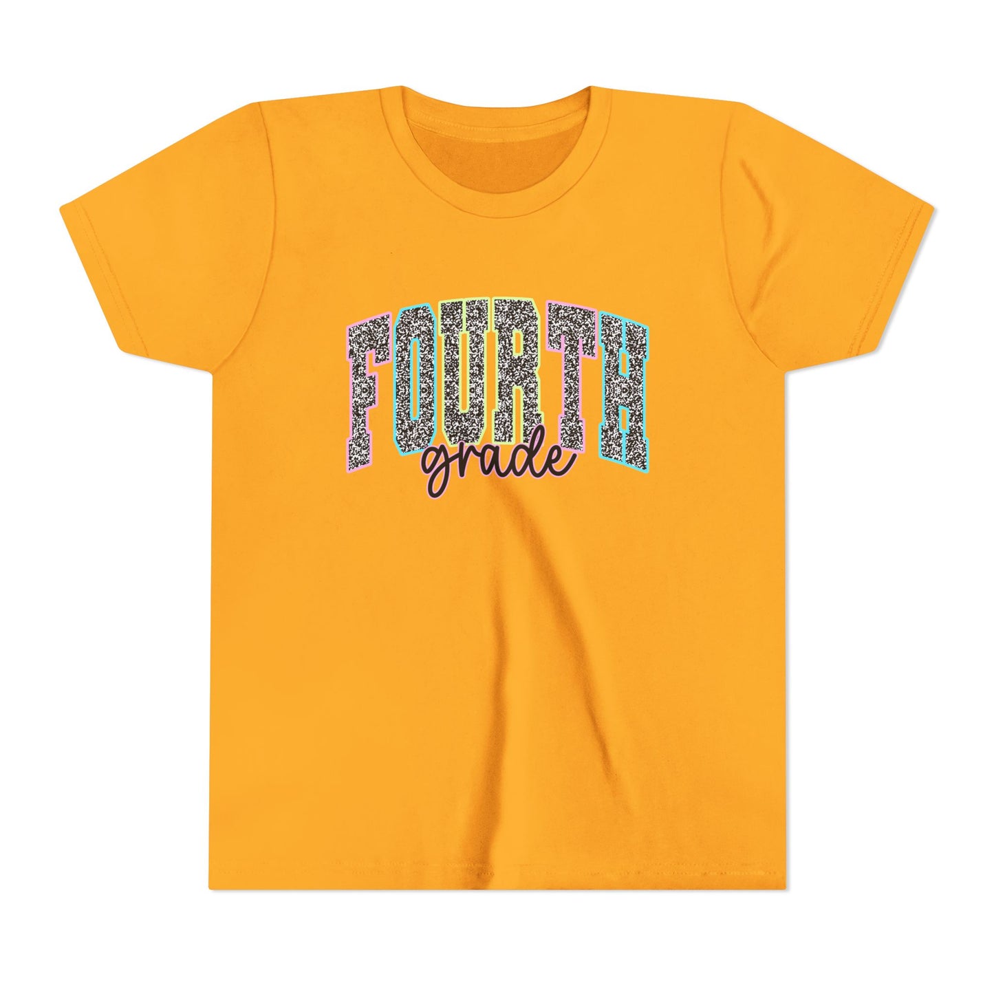 Fourth Grade Youth Tee — Colorful Glitter School Shirt for Kids