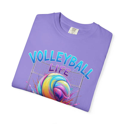 Volleyball Life T-Shirt — Colorful Paint Splash Volleyball Tee