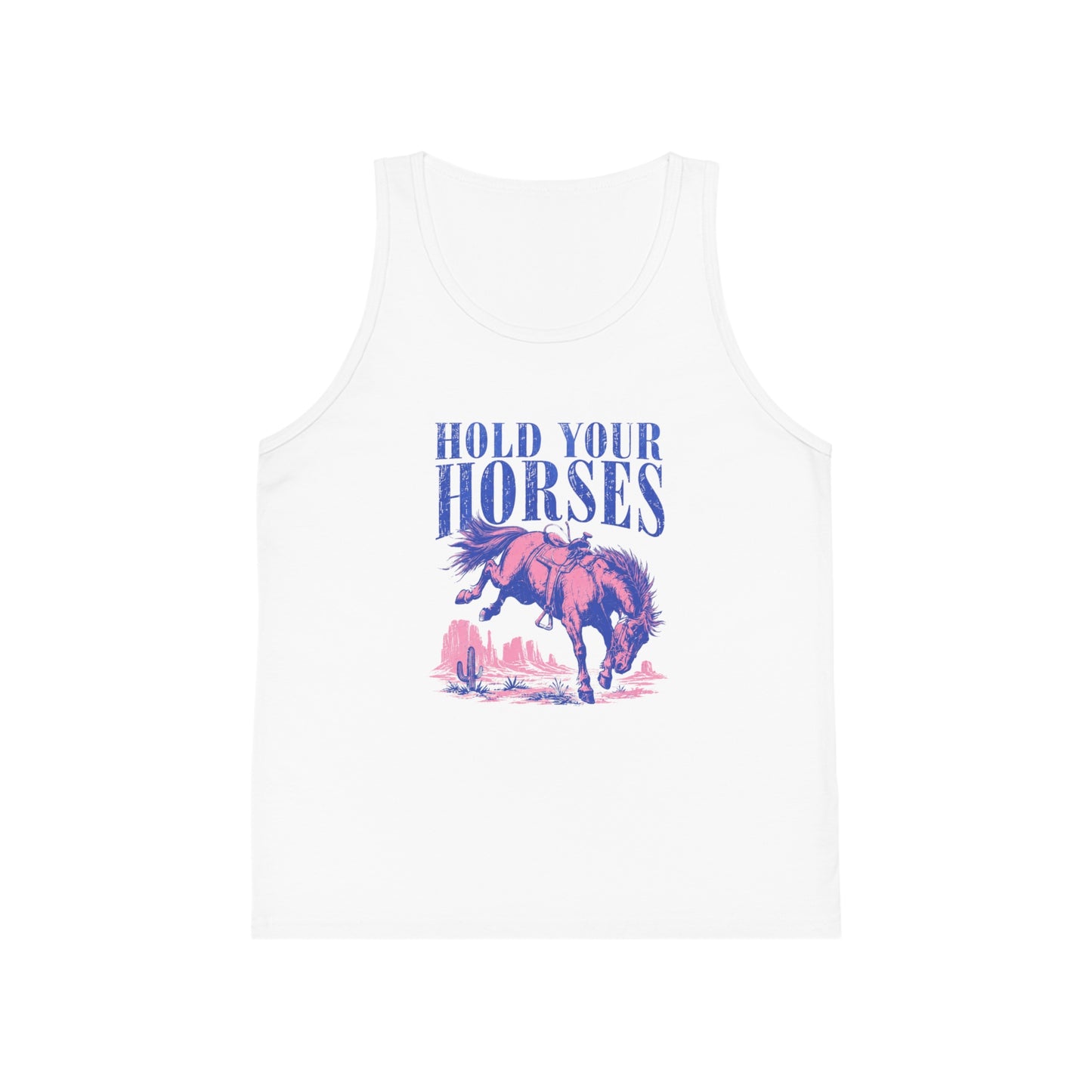 Kid's Tank Top — "Hold Your Horses" Vintage Rodeo Horse Graphic
