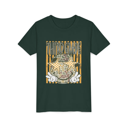 Third Grade Camo Star Youth T-Shirt – Fun Back-to-School Tee for Kids