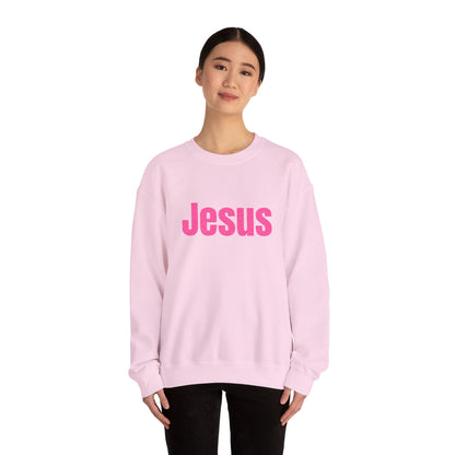 Jesus Pink Glitter Crewneck Sweatshirt