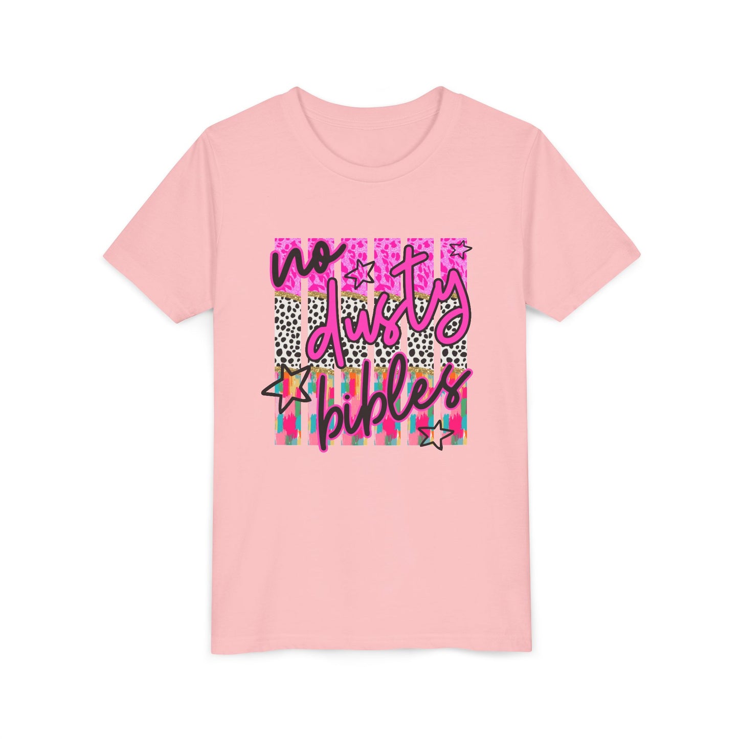 Youth Tee — "No Days Off" Colorful Leopard & Tie-Dye Graphic