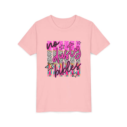 Youth Tee — "No Days Off" Colorful Leopard & Tie-Dye Graphic