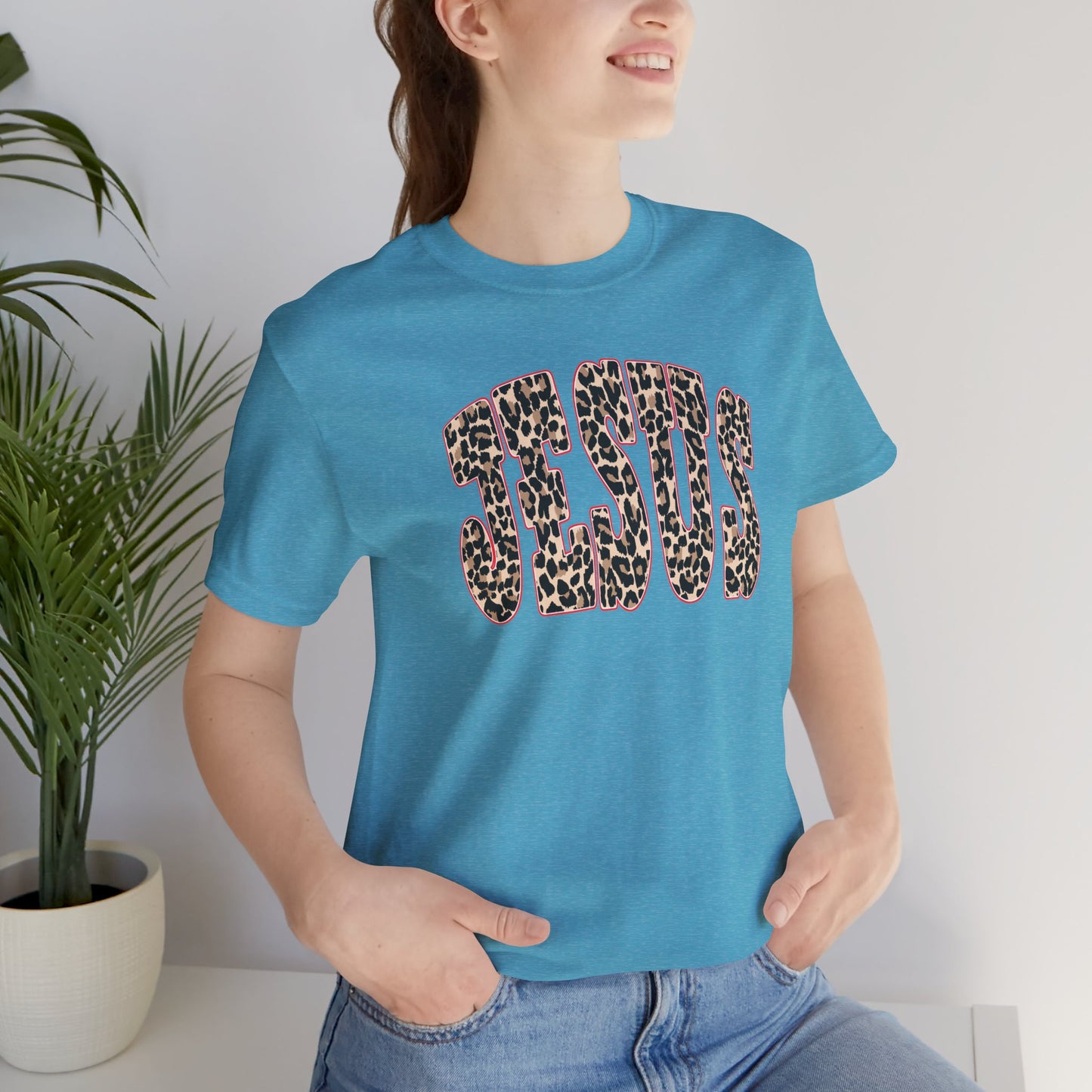 Jesus Leopard Print Tee - Christian Graphic T-Shirt