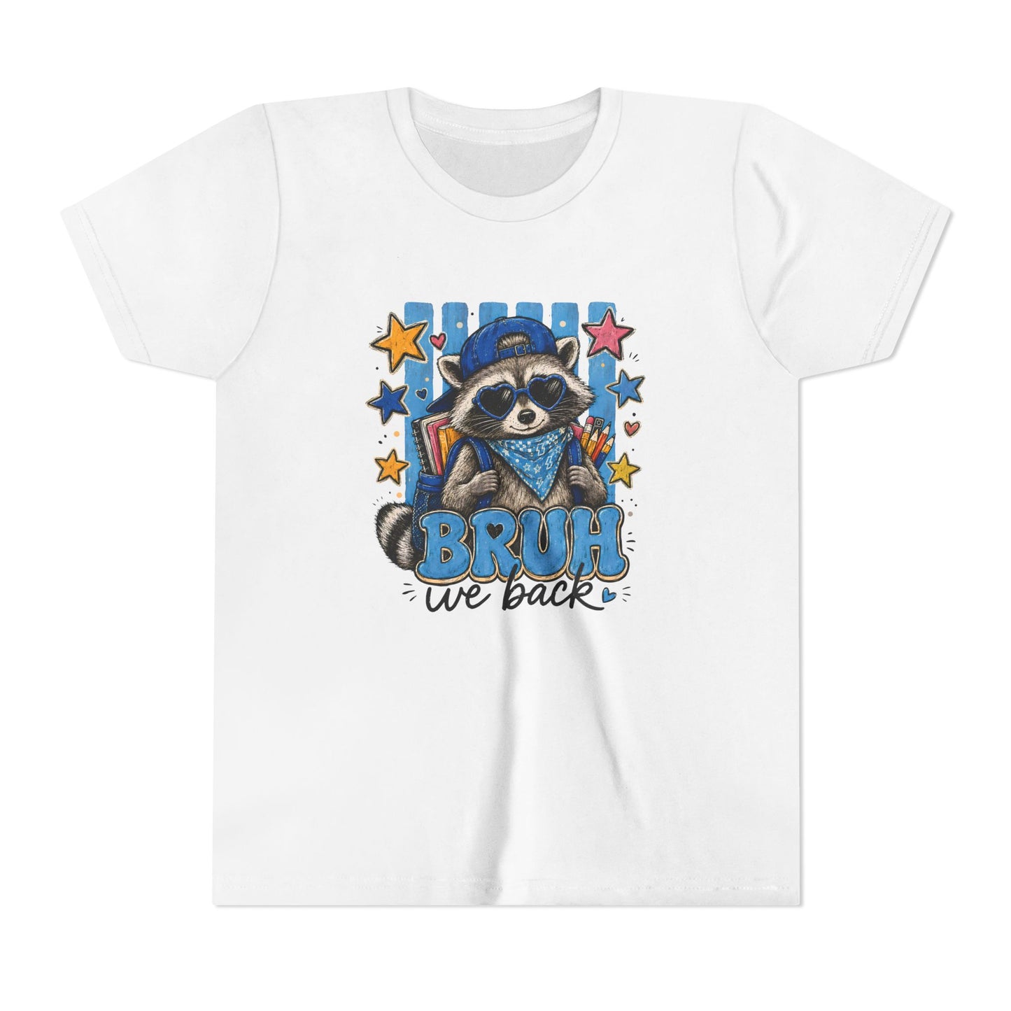 Youth Tee - "Bruh We Back" Raccoon Graphic