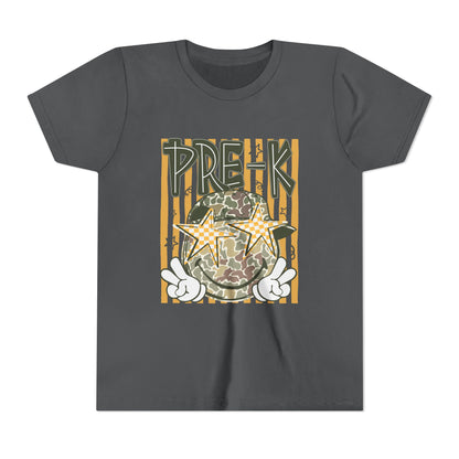 Pre-K Kids Tee — Camo Smiley Star Preschool Shirt for Boys & Girls