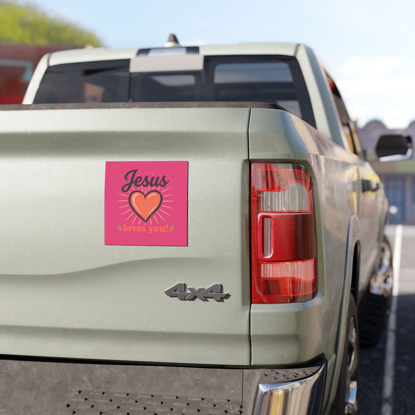 Car Magnet — Jesus Loves You Heart Christian Faith Sticker