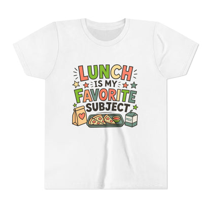 Youth Tee — "Lunch Is My Favorite Subject" Cute School Lunch Graphic