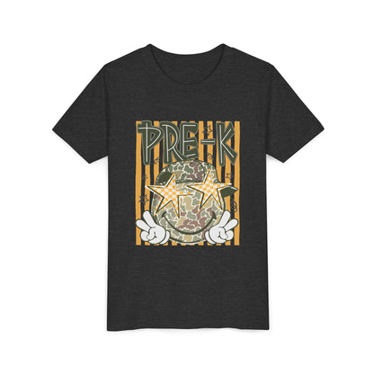 Pre-K Kids Tee — Camo Smiley Star Preschool Shirt for Boys & Girls