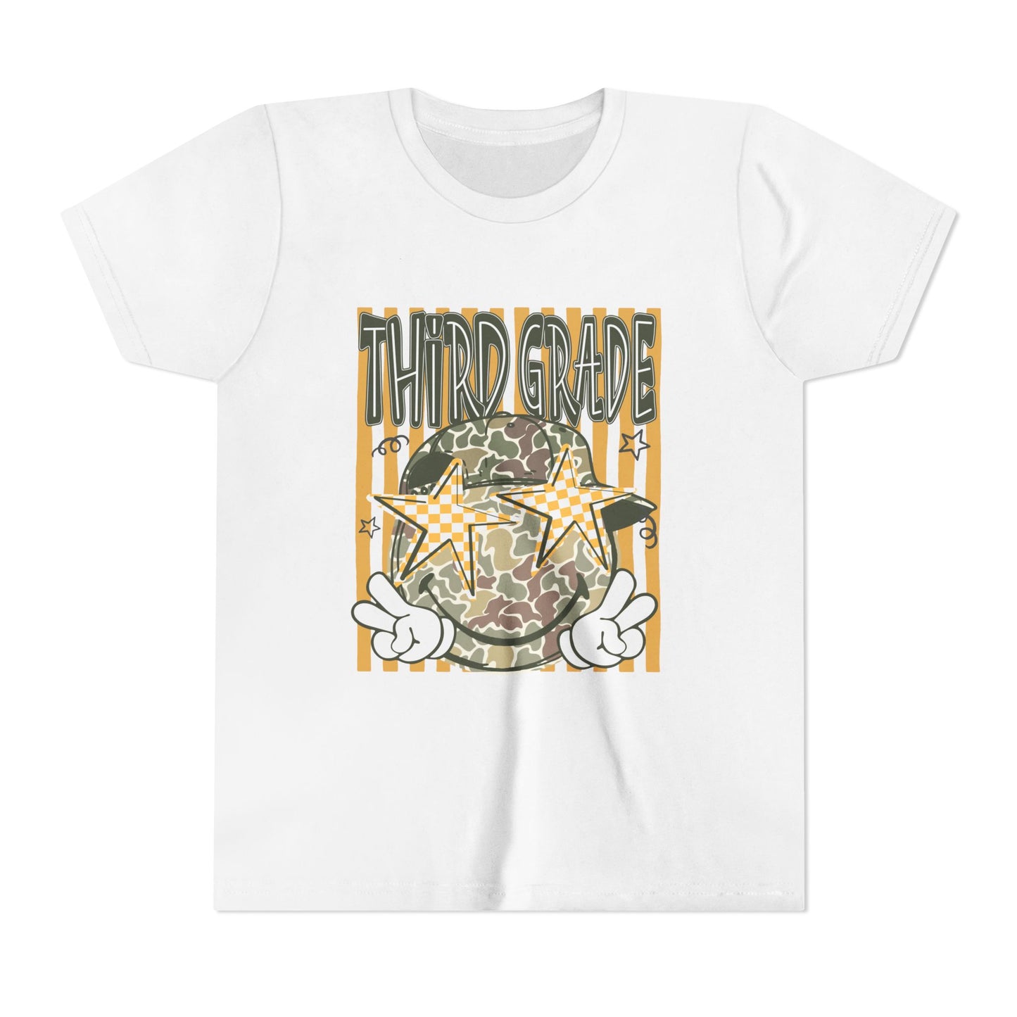 Third Grade Camo Star Youth T-Shirt – Fun Back-to-School Tee for Kids