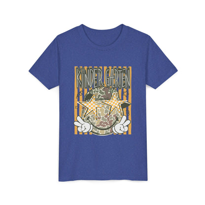 Kindergarten Stars Youth Tee – Camo Globe Graphic Back-to-School Shirt