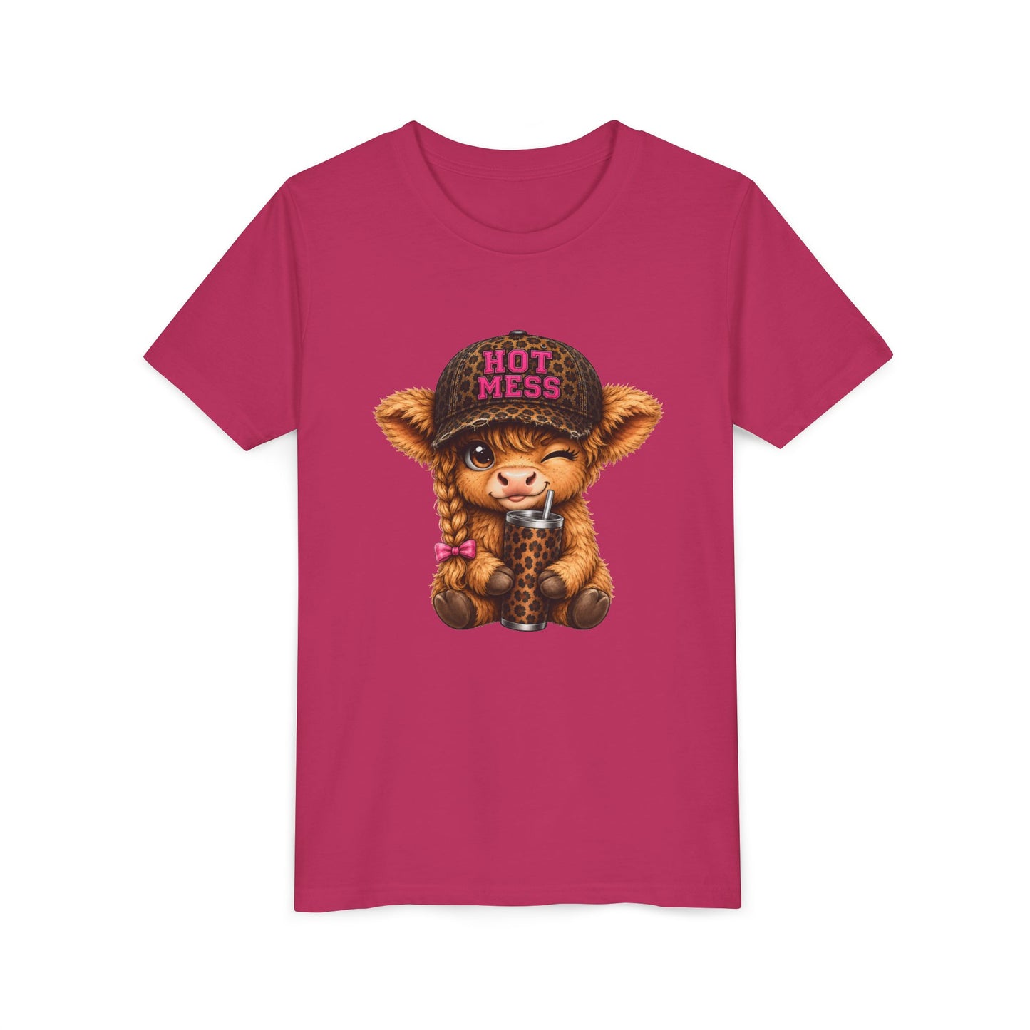 Youth Tee — Cute 'Hot Mess' Baby Giraffe Graphic
