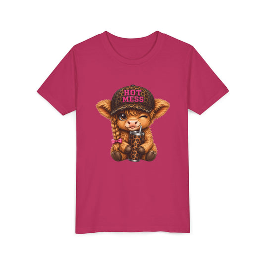 Youth Tee — Cute 'Hot Mess' Baby Giraffe Graphic