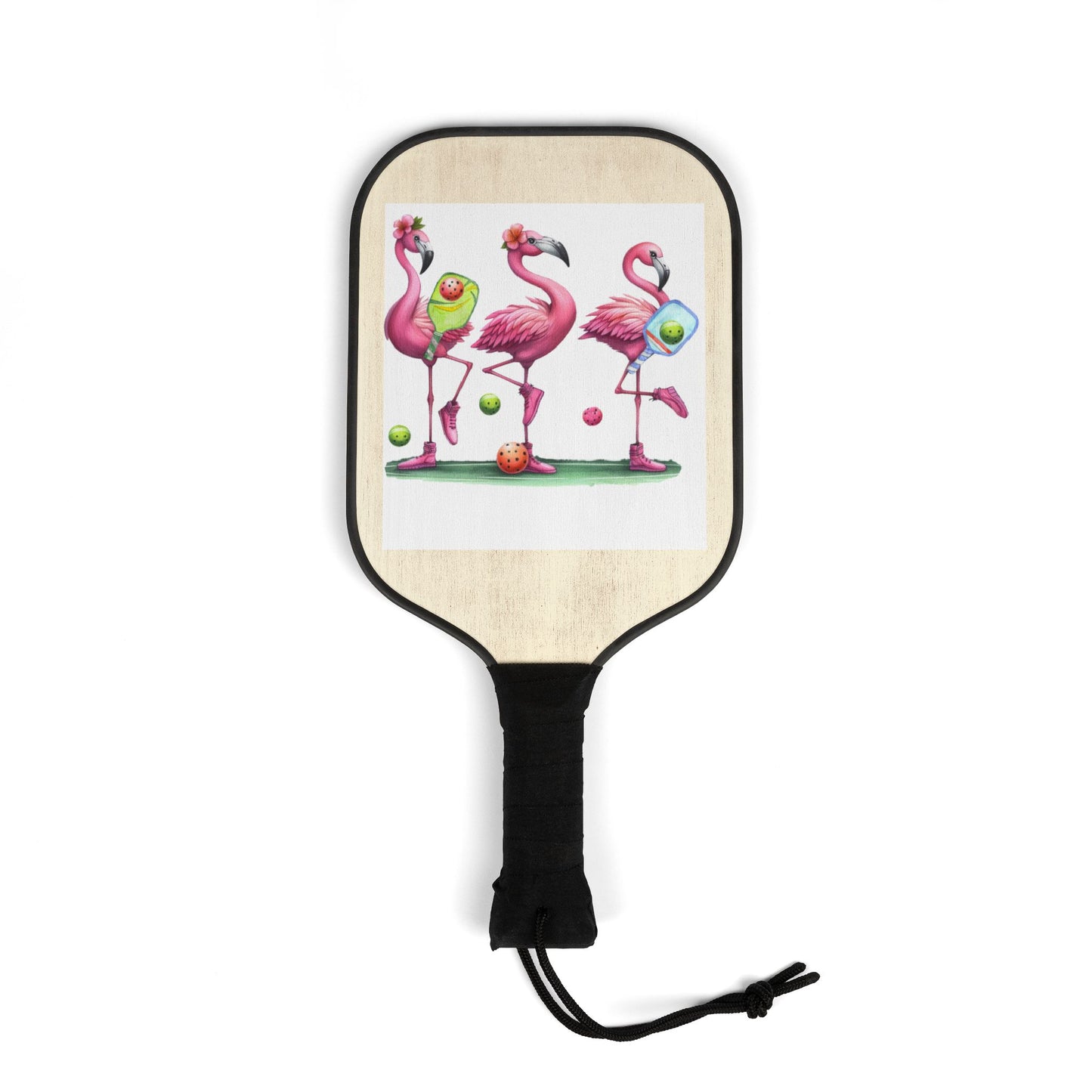Flamingo Pickleball Paddle Set — Cute Flamingo Design Pickleball Kit (2 Paddles + Balls)