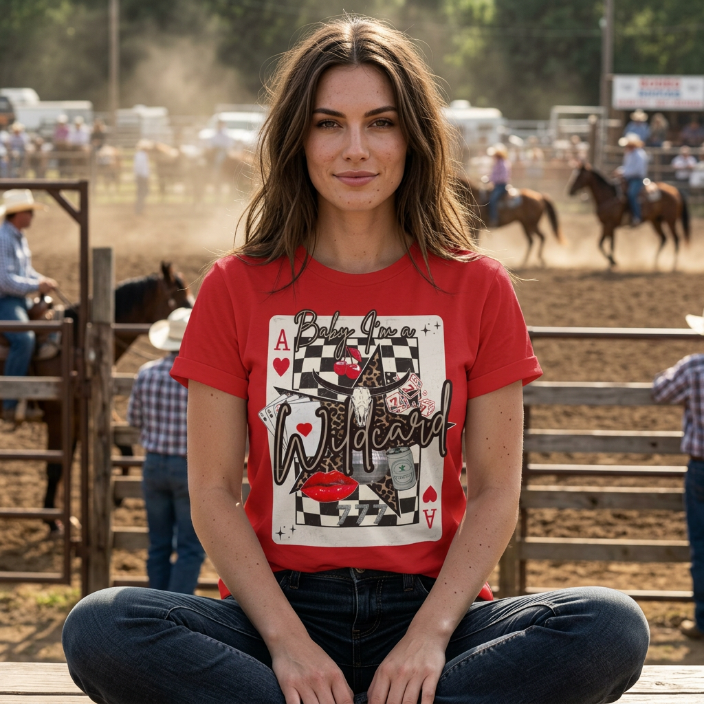 Ace Wildcard Graphic Tee – 'Baby I’m a Wildcard' Poker Playing Card T-Shirt