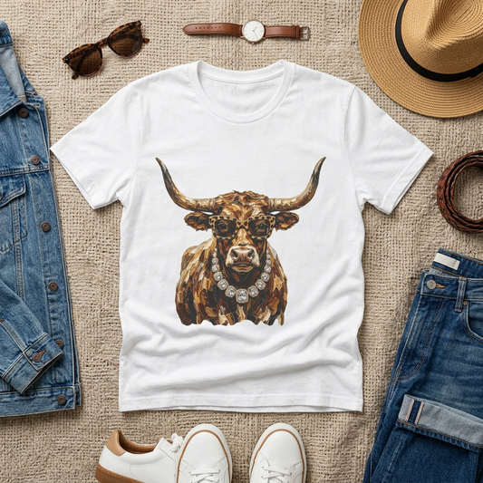 Longhorn Bull Tee — Southwestern Cowboy Graphic T-Shirt