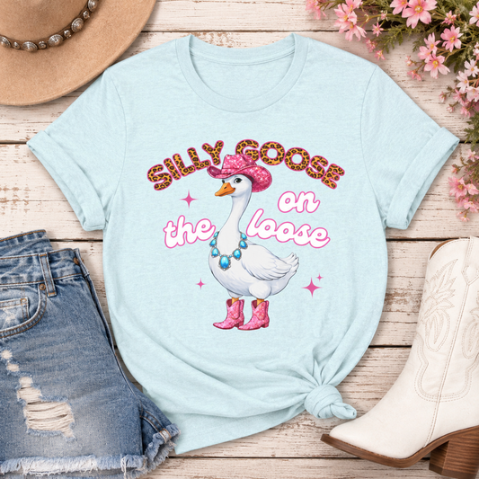 Silly Goose on the Loose T-Shirt — Cute Retro Goose Graphic Tee