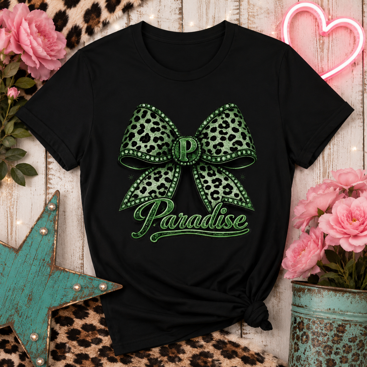 Paradise Leopard Bow Tee