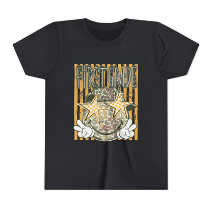 First Grade Camo Stars Youth Tee - Back to School Kids T-Shirt