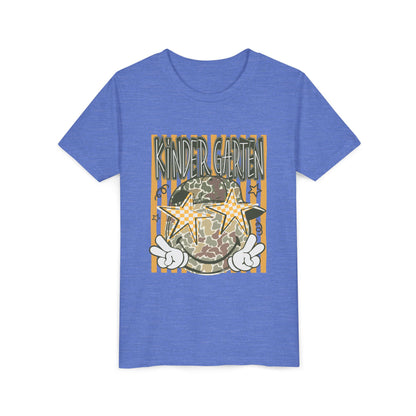 Kindergarten Stars Youth Tee – Camo Globe Graphic Back-to-School Shirt