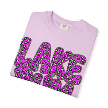 Lake Bum T-Shirt — Retro Leopard Print Graphic Tee for Lake Days