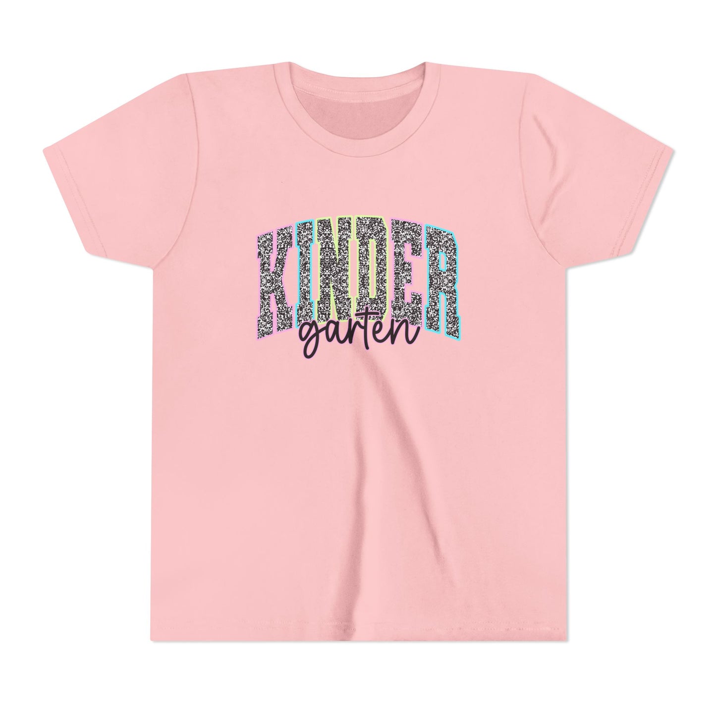Kinder Garden Youth Tee — Colorful Glitter Graphic Shirt for Kids