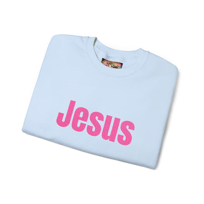Jesus Pink Glitter Crewneck Sweatshirt