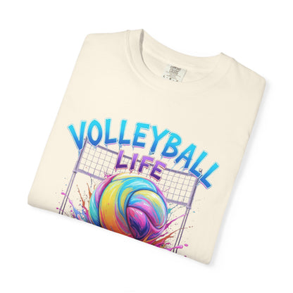 Volleyball Life T-Shirt — Colorful Paint Splash Volleyball Tee