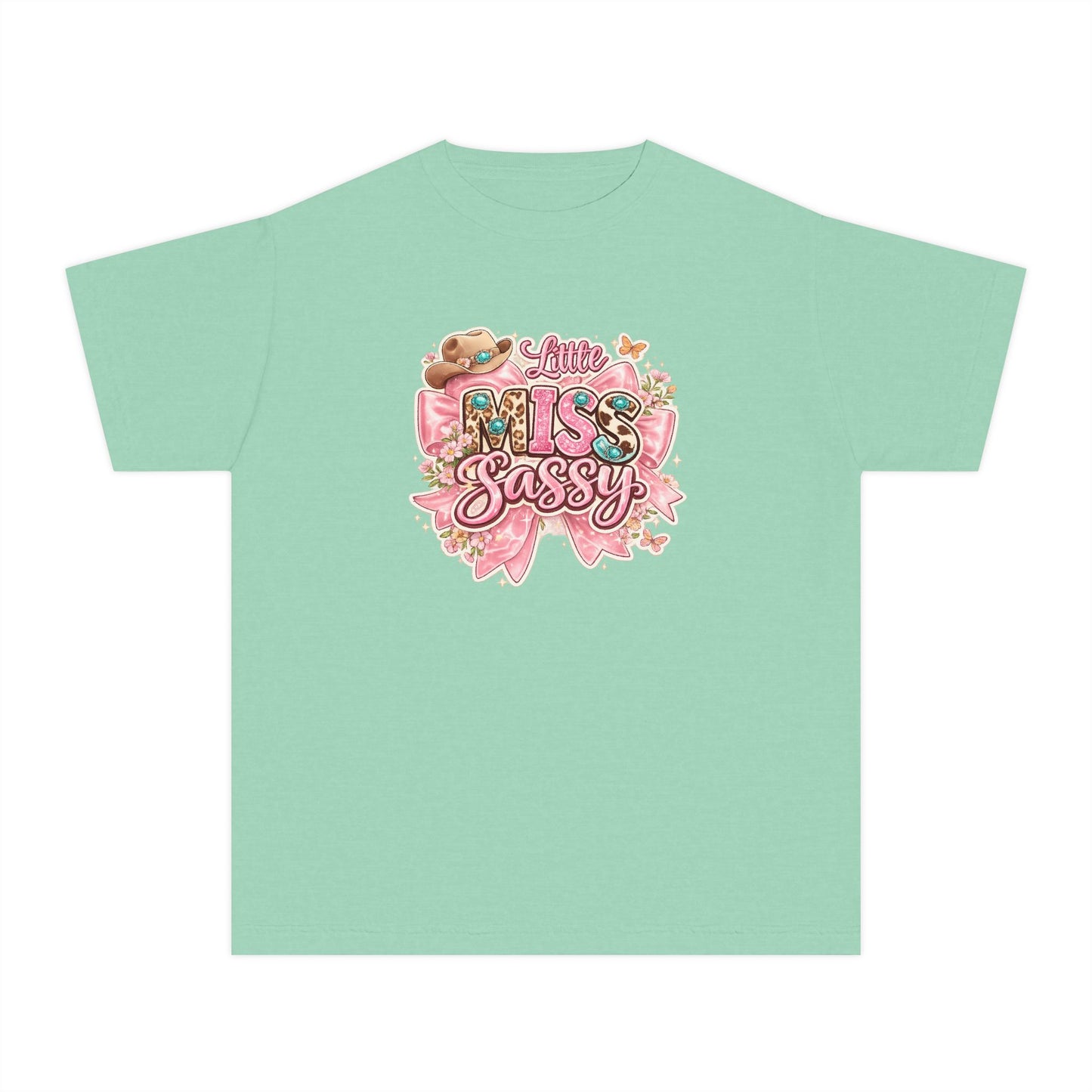 Youth Tee — "A Little Kiss Sassy" Floral Country Graphic