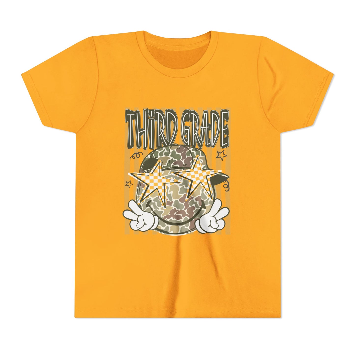 Third Grade Camo Star Youth T-Shirt – Fun Back-to-School Tee for Kids