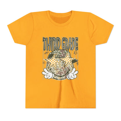 Third Grade Camo Star Youth T-Shirt – Fun Back-to-School Tee for Kids