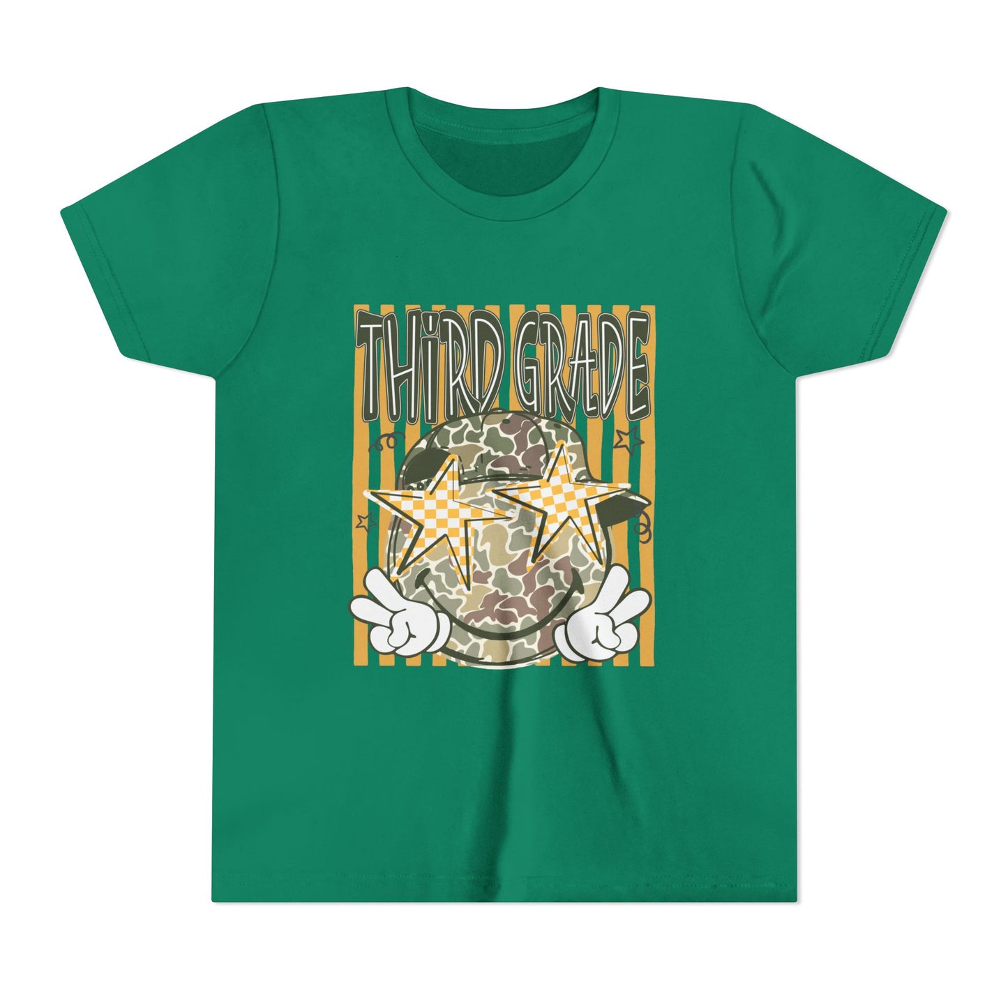 Third Grade Camo Star Youth T-Shirt – Fun Back-to-School Tee for Kids