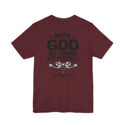 Bulls Bridgeport Graphic Tee — "With God All Things Are Possible" Inspirational Shirt