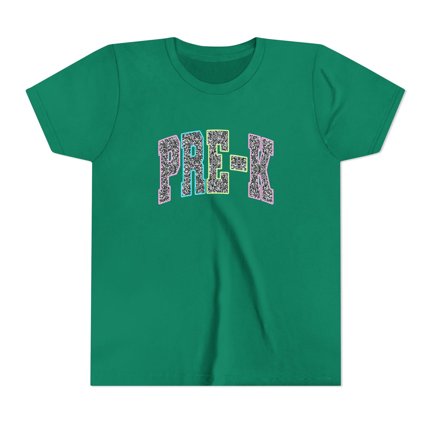 Pre-K Youth Tee — Colorful Glitter Lettering Back-to-School Shirt