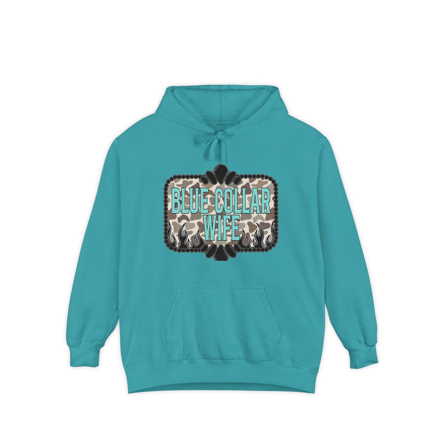 Graphic Hoodie — Retro Floral Patch Chest Design