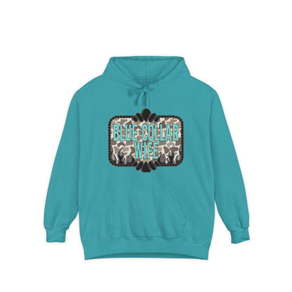 Graphic Hoodie — Retro Floral Patch Chest Design