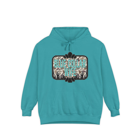 Graphic Hoodie — Retro Floral Patch Chest Design