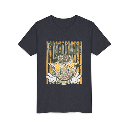First Grade Camo Stars Youth Tee - Back to School Kids T-Shirt